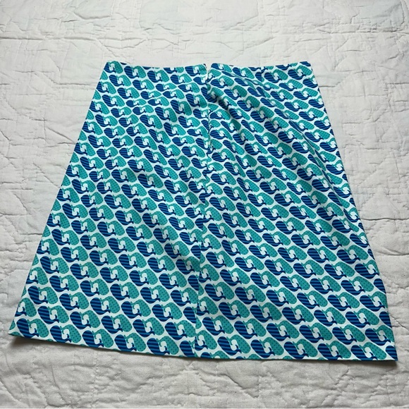 Talbots Nantucket Whale Print Skirt Preppy Coastal A-Line Cotton Stretch Petite - Picture 6 of 9